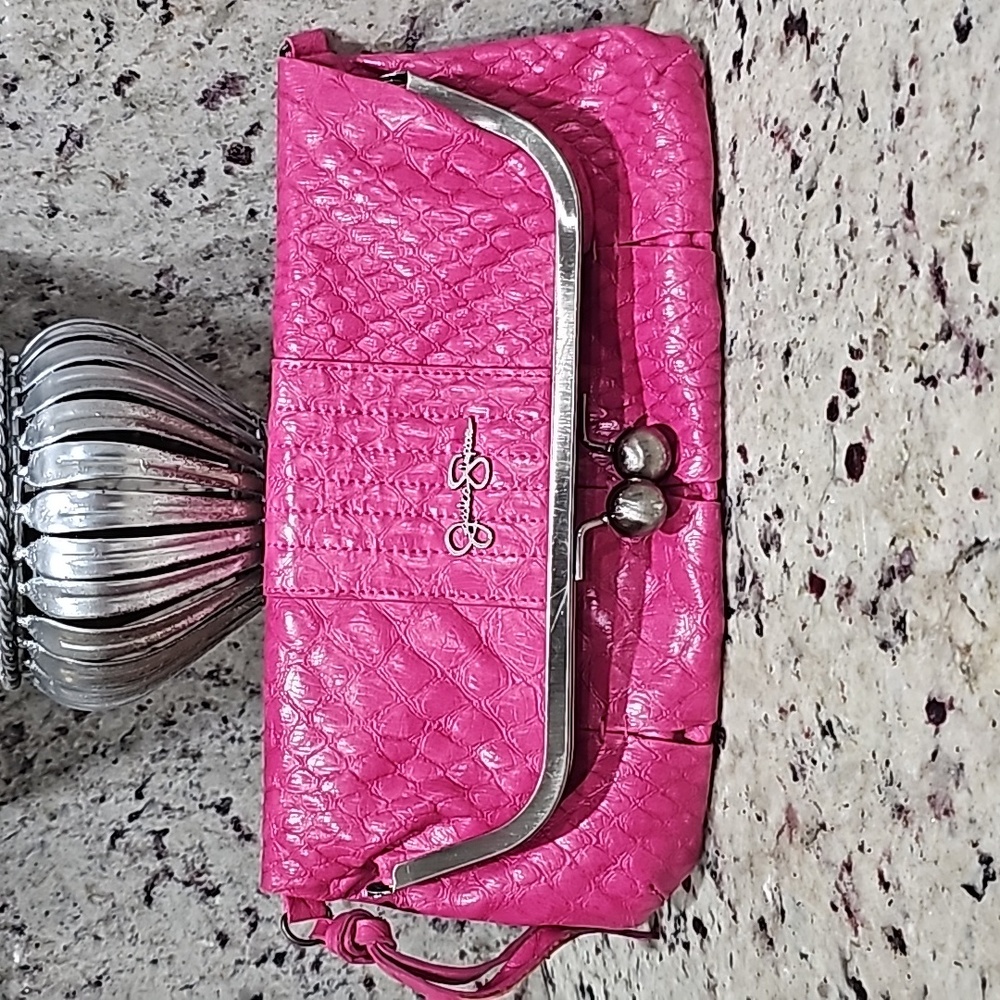 Jessica Simpson pink clutch 12x6 inches